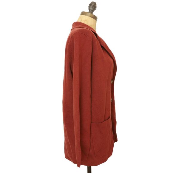 J. CREW Two Button Sweater Knit Blazer Size XS Red Coat Pockets Cotton NWT B37 - Picture 3 of 6